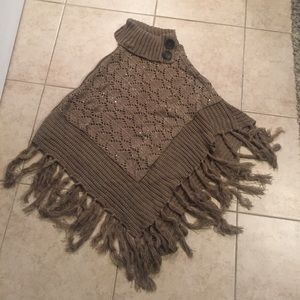 COPY - Tassel Knit Poncho